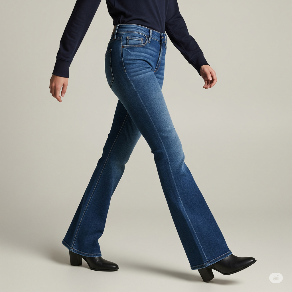 Jeans Acampanados de Tiro Alto para Mujer