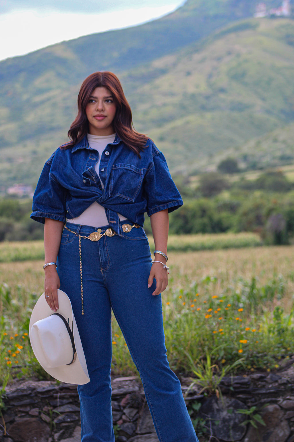 Jeans Acampanados de Tiro Alto para Mujer