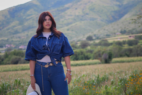 Jeans Acampanados de Tiro Alto para Mujer